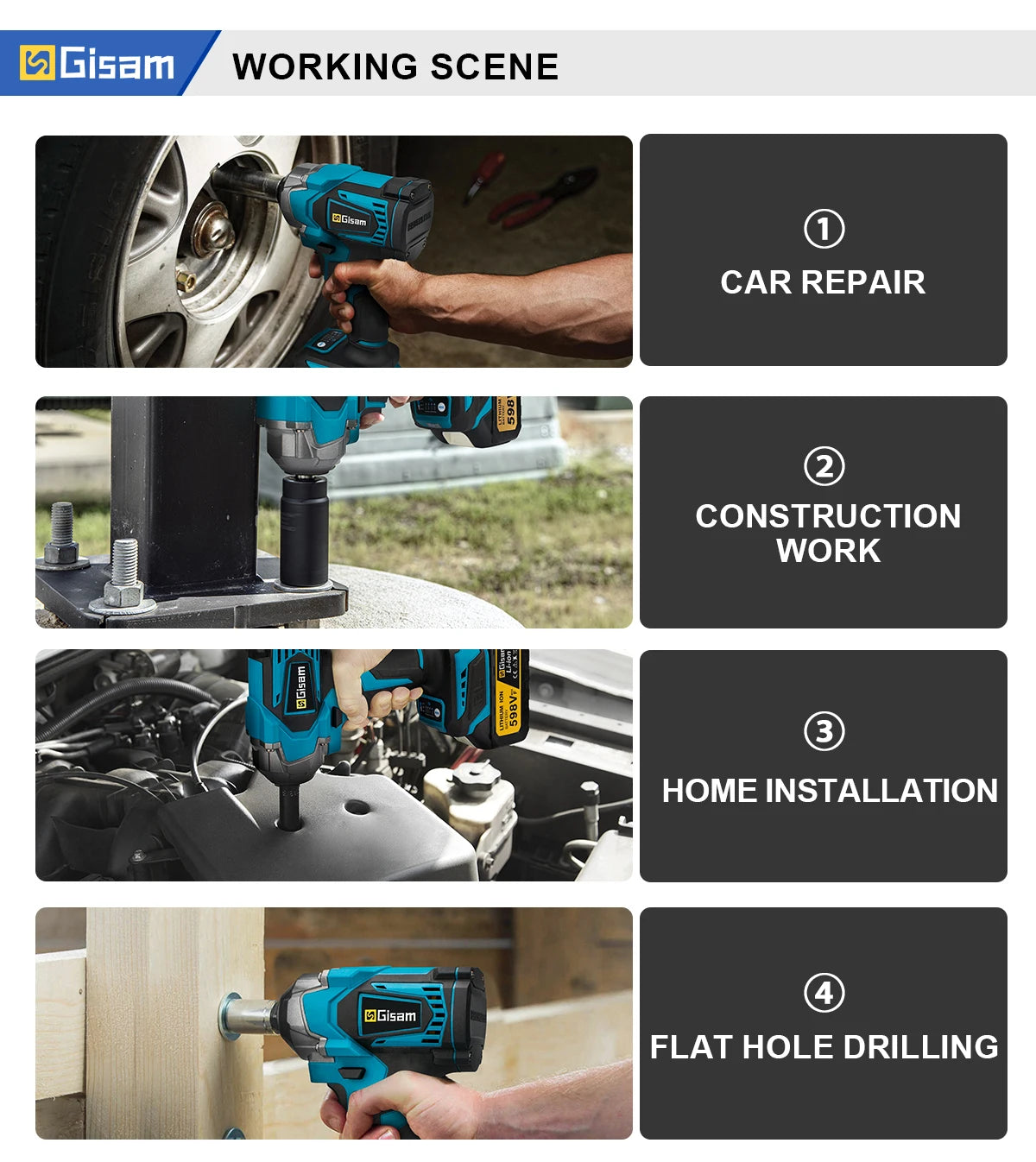 1200NM Brushless Impact Wrench – 1/2” Cordless Power Tool