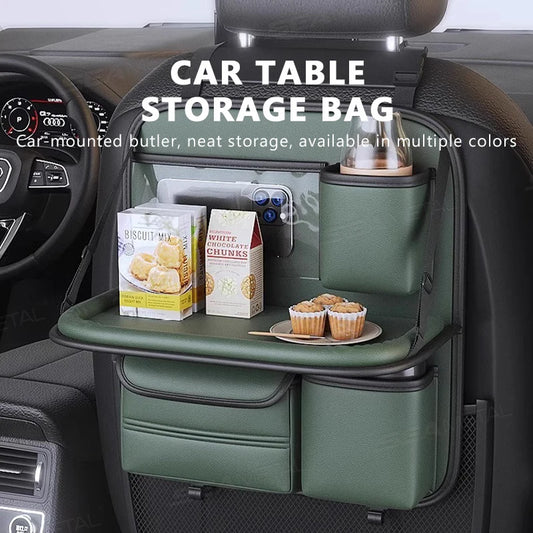 Car Backseat Organizer with Foldable Tray – Premium Travel Storage