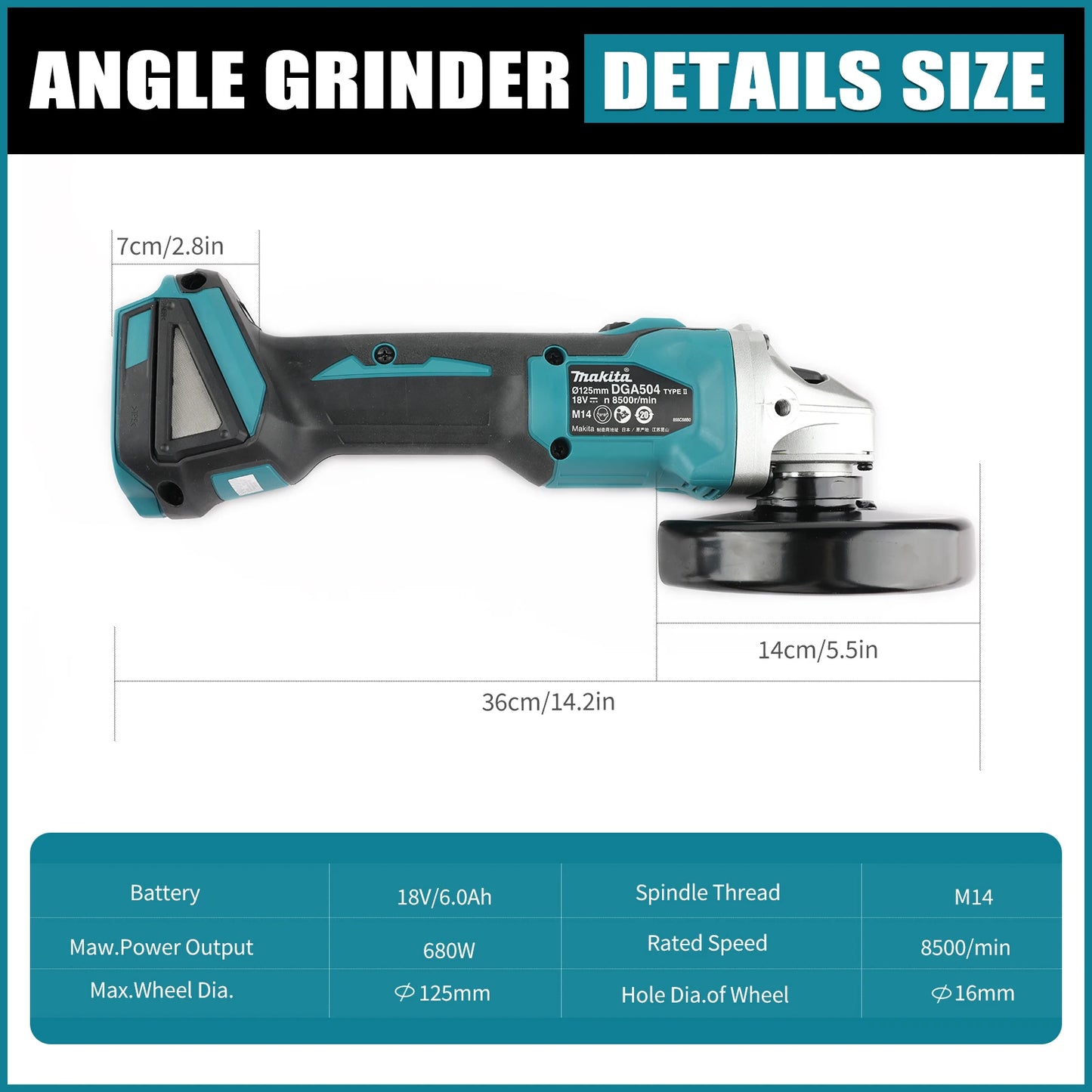 18V Brushless Angle Grinder – 125mm Cordless Cutting Tool