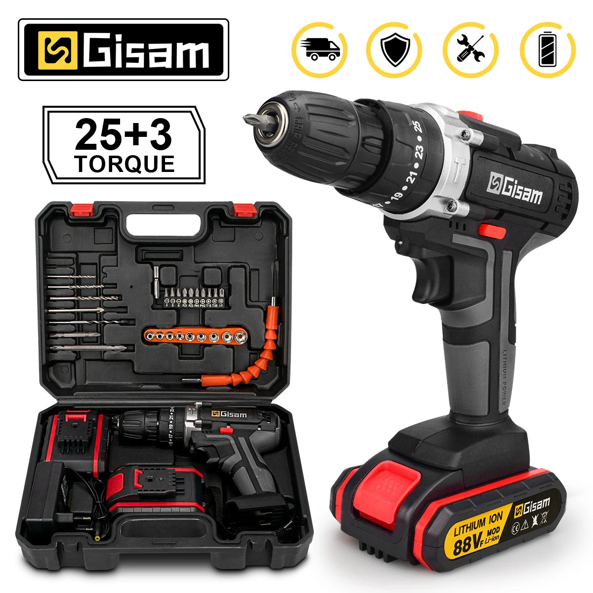 21V Cordless Impact Drill – Brushless Hammer Driver