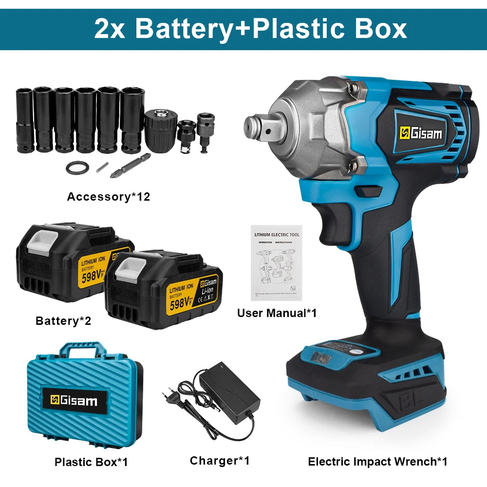 1200NM Brushless Impact Wrench – 1/2” Cordless Power Tool